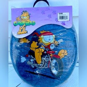 VINTAGE 1996 Ginsey Denim Biker Garfield Toilet Seat 43488 SEALED NWT